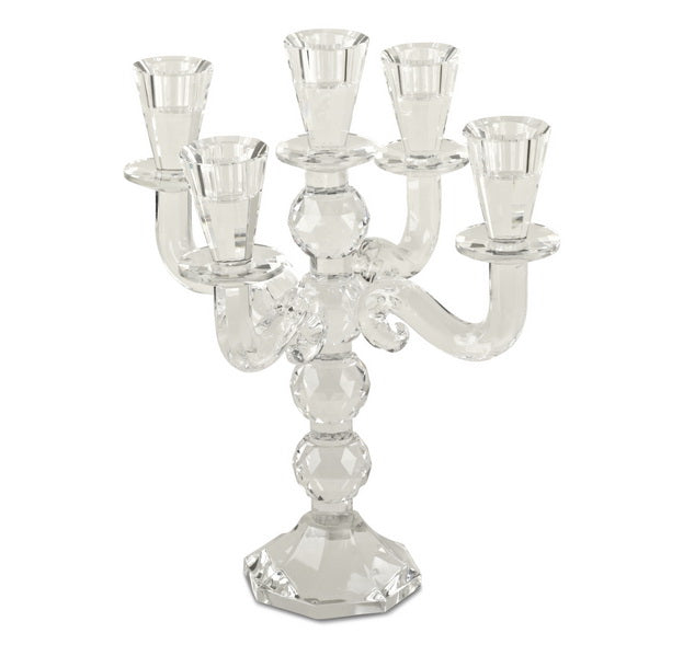 5 Branch Crystal Candelabra-11"H (CS-X1475)