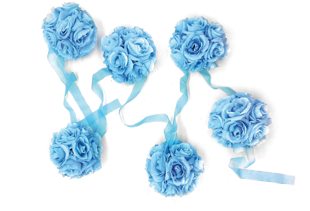 9' Garland with 6 Rose Balls, Multiple Colors (CLA-20160221)