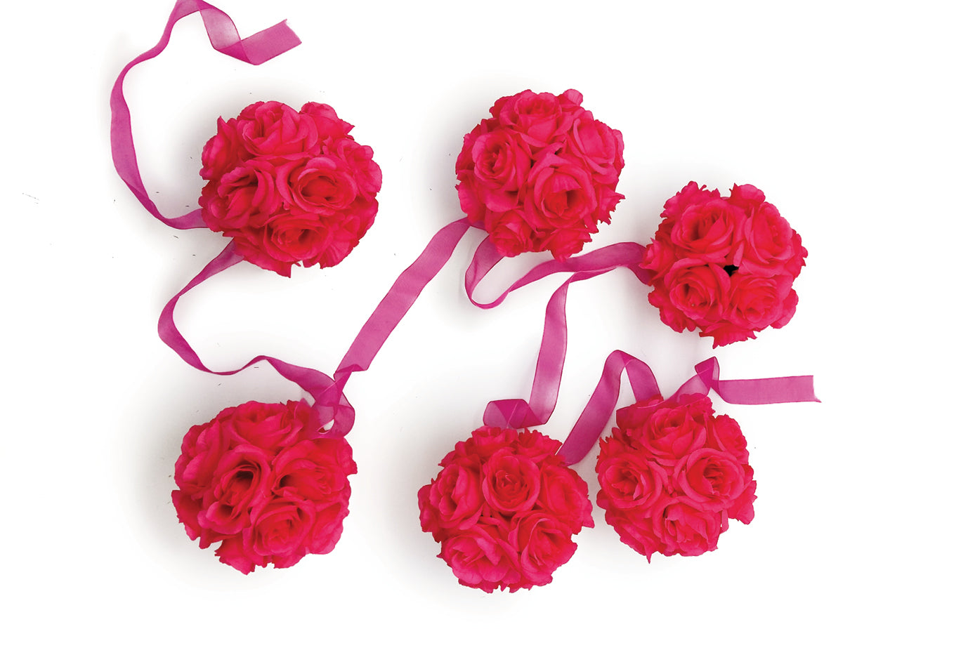 9' Garland with 6 Rose Balls, Multiple Colors (CLA-20160221)