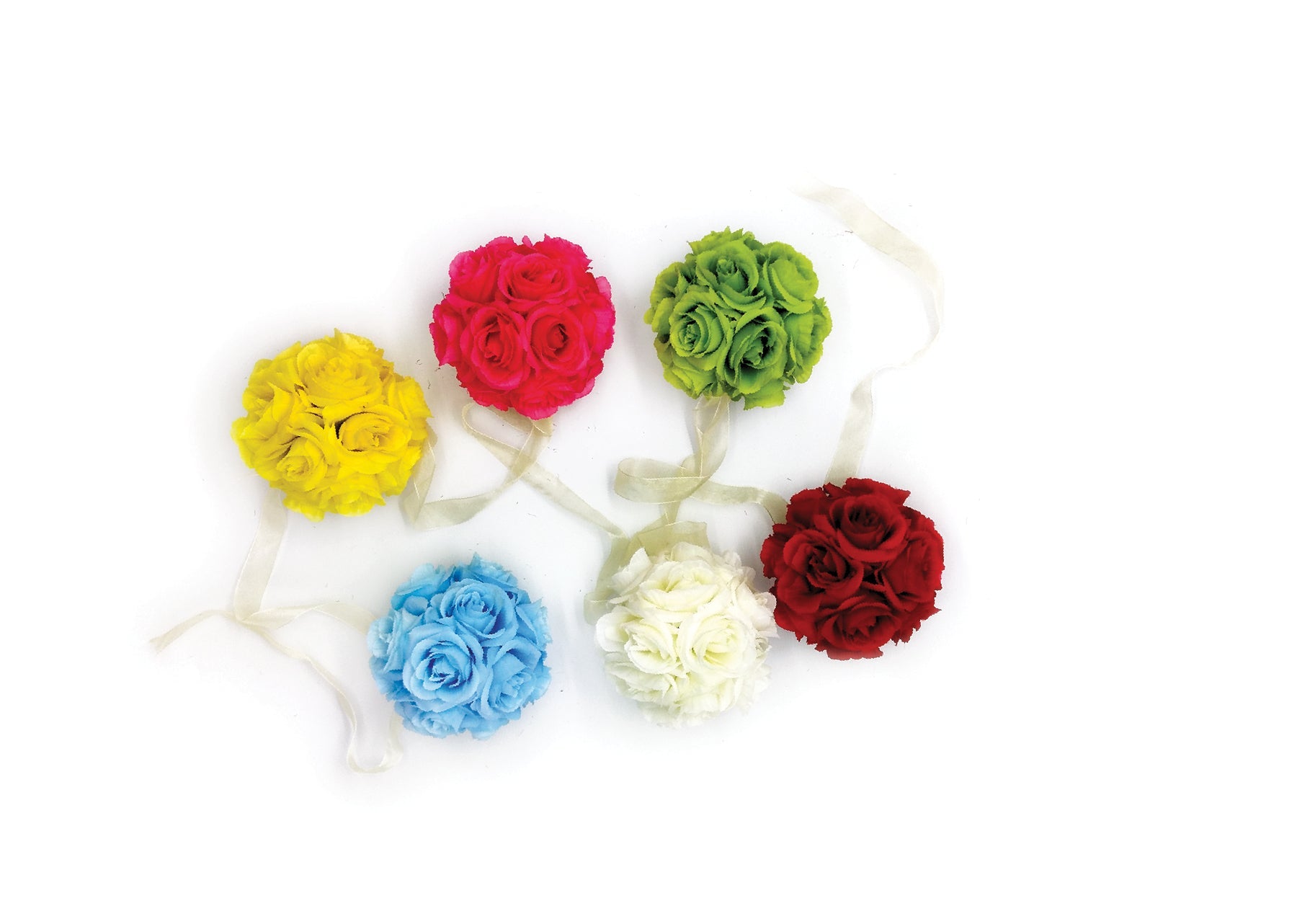 9' Garland with 6 Rose Balls, Multiple Colors (CLA-20160221)
