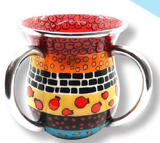Hadarya Hand Painted Washcup-Red Colors (WC-HDR9108)