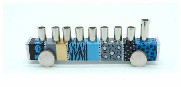 Truck Menorah-Blue Design (M-9224)