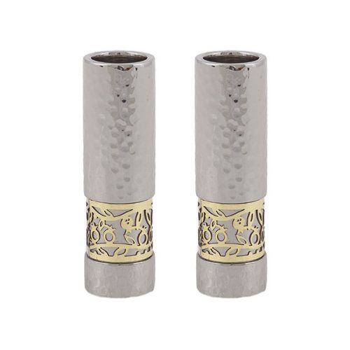Emanuel Round Candlesticks with Metal Cutout (EM-CE)