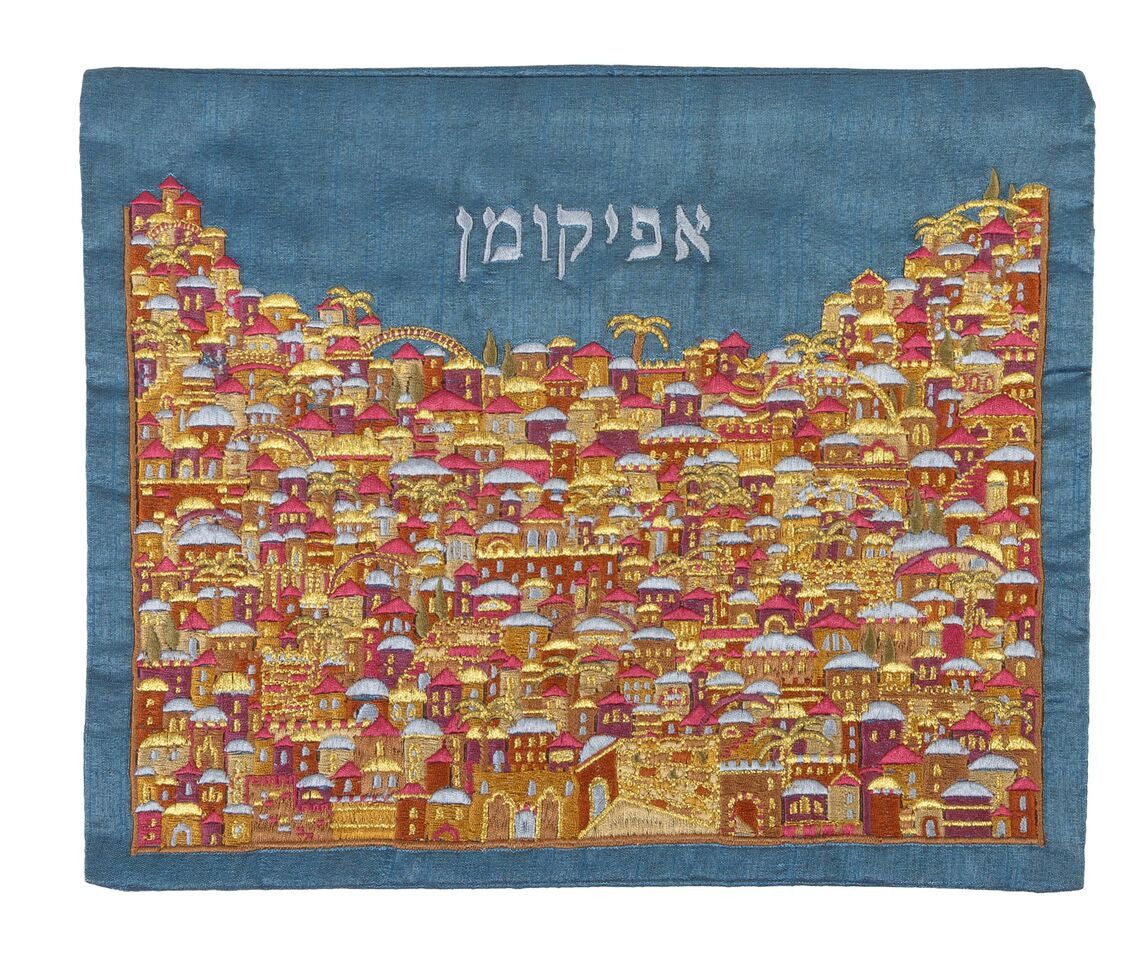 Emanuel Full Embroidered Afikoman Bag Jerusalem-- Multicolor (EM-AMC11)