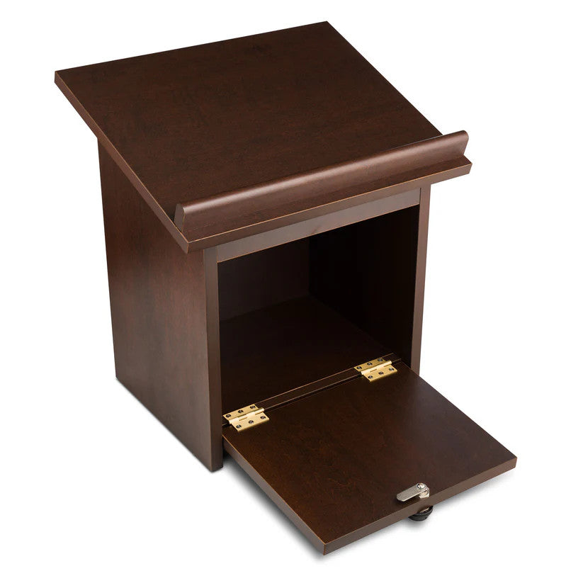 Table top Wood Shtender With Combination Lock-Brown Walnut (MC-STNAWBW)