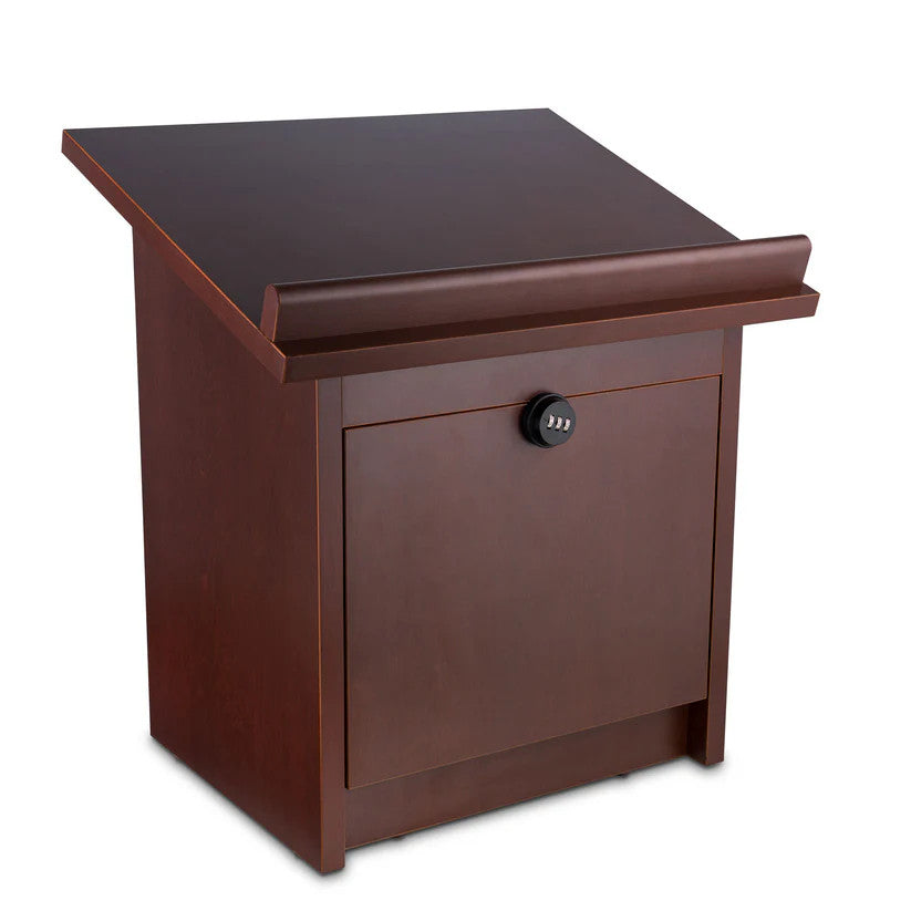 Table top Wood Shtender With Combination Lock-Mohagony (MC-STNAWM)