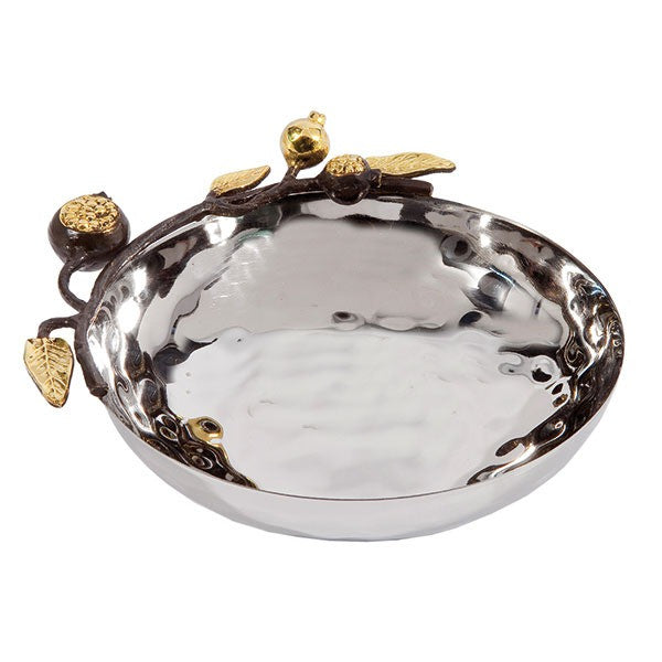 Emanuel Steel Bowl (Candy Dish) w/ Pomegranate Branch 6.5" (EM-BOB1)