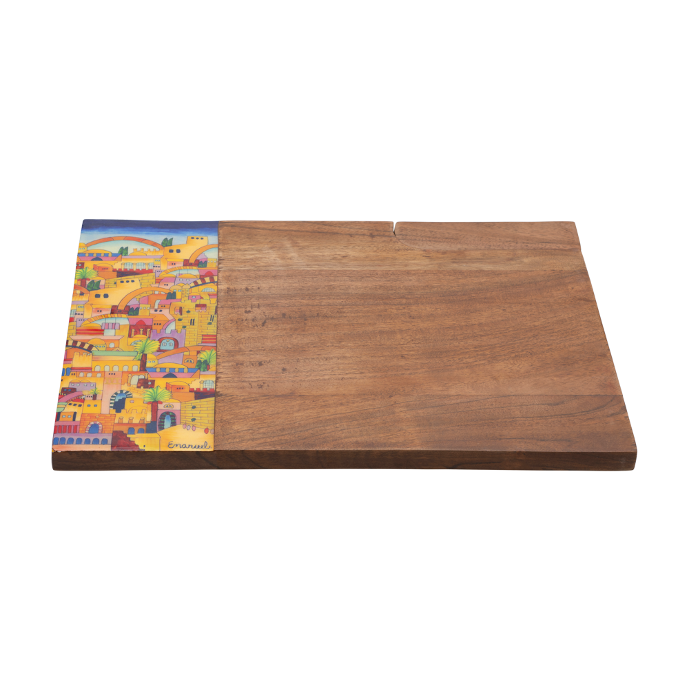 Emanuel Wood Challah Board with Painted Edge (EM-CBS)