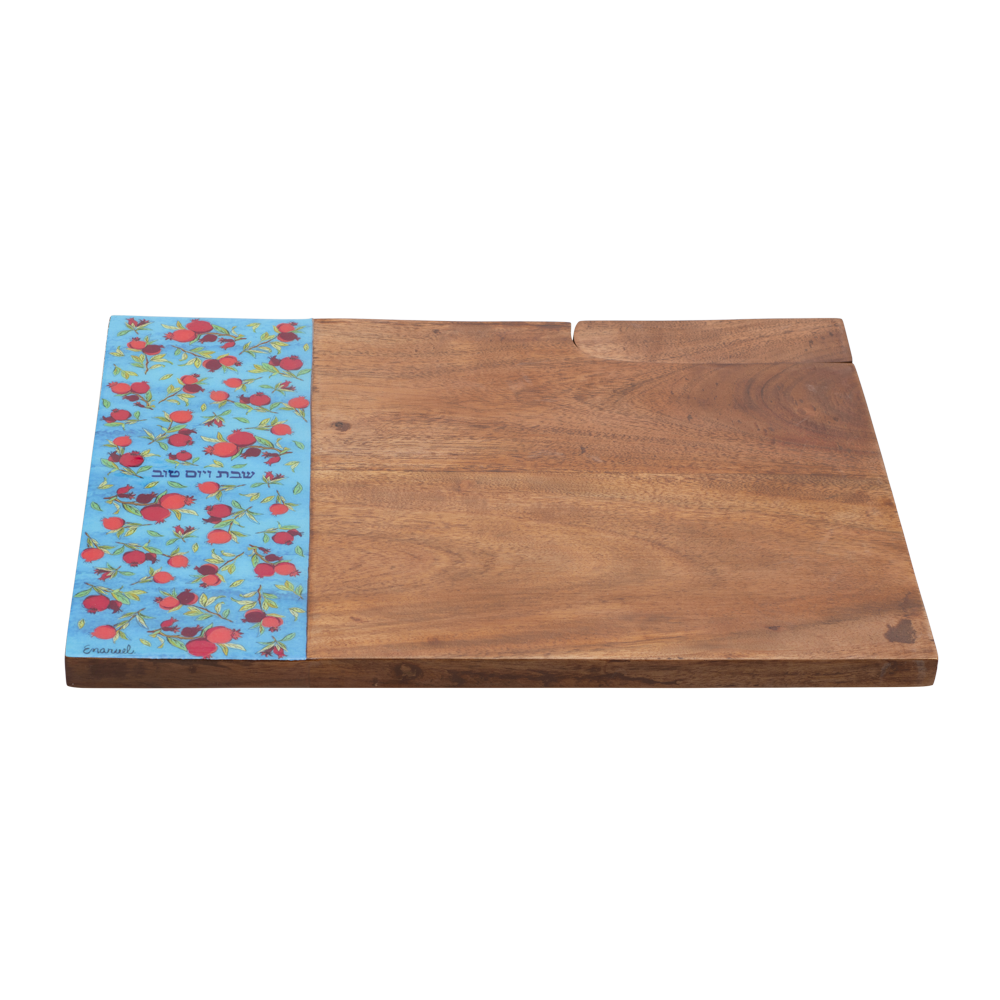 Emanuel Wood Challah Board with Painted Edge (EM-CBS)