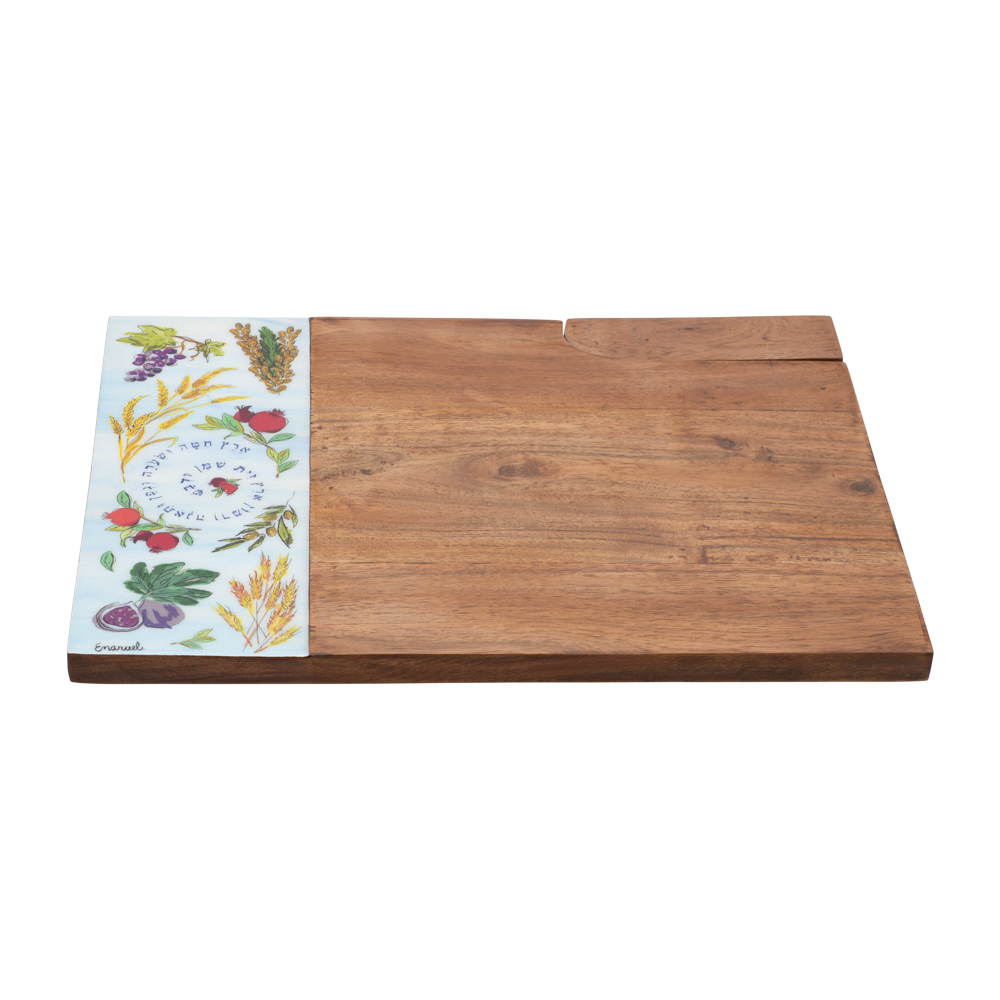 Emanuel Wood Challah Board with Painted Edge (EM-CBS)