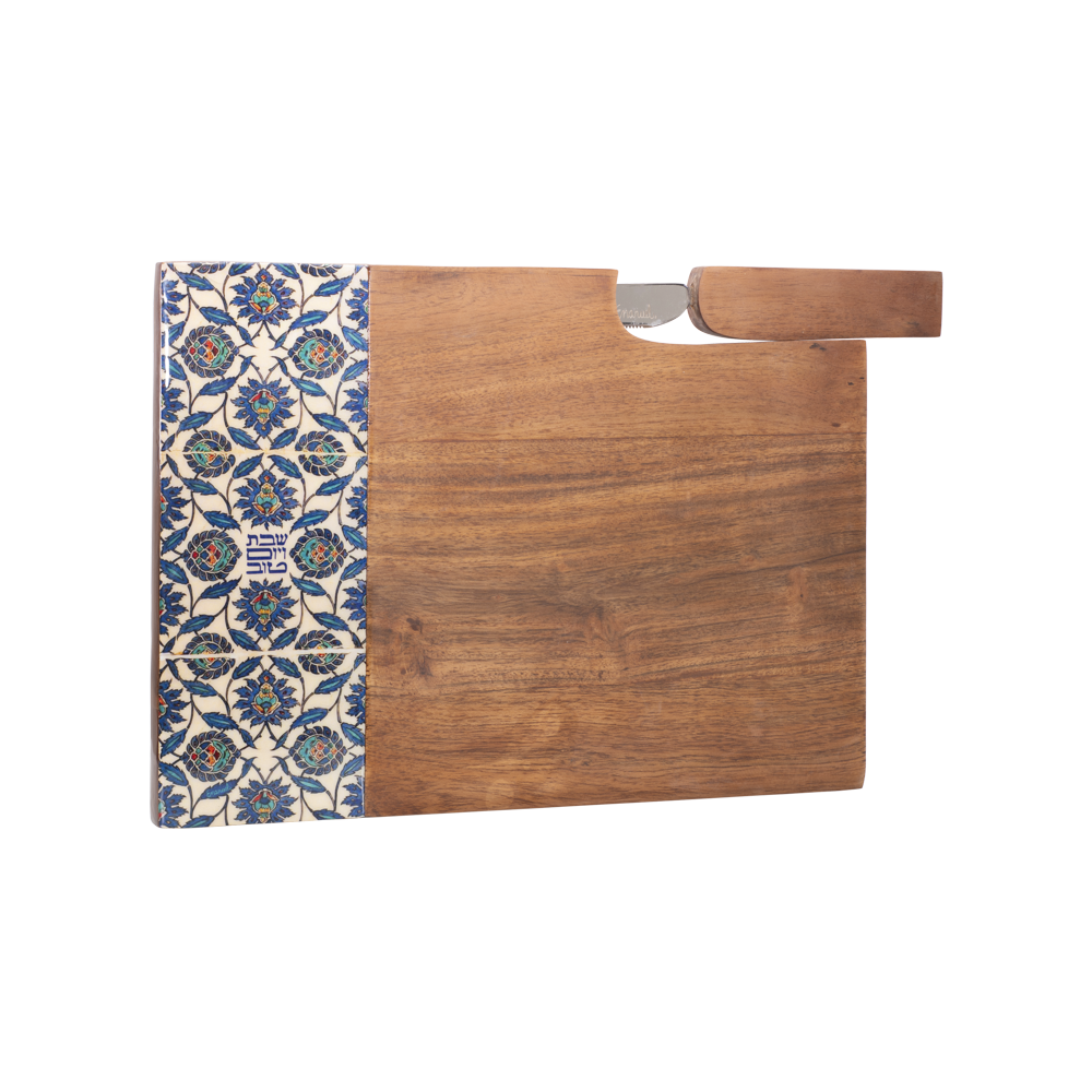 Emanuel Wood Challah Board with Painted Edge (EM-CBS)