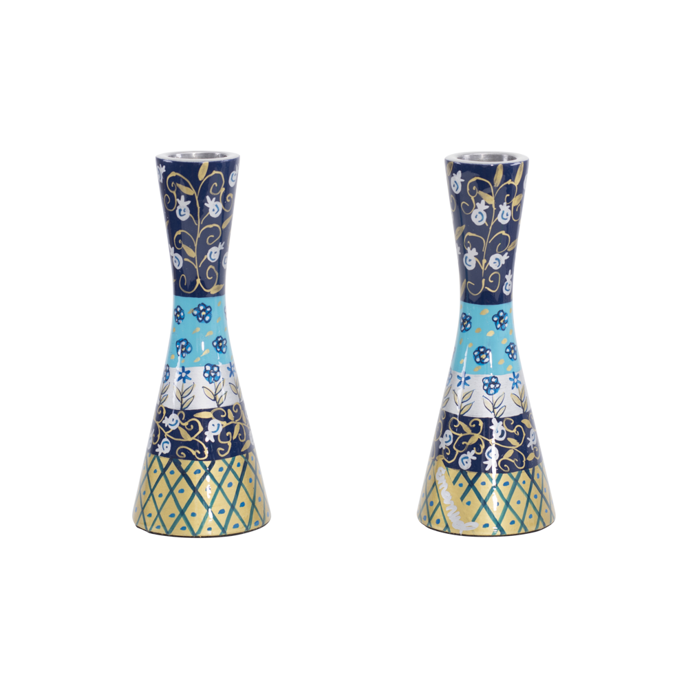 Emanuel Hand Painted Candlesticks Blue Layers 5.7" (EM-CDP4)