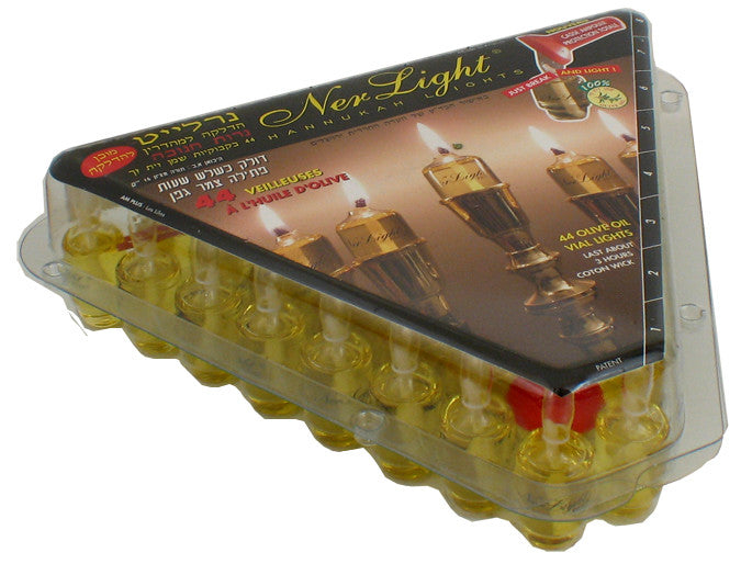 Ner Light Channukah Lights-Box of 44 olive oil vials (CH-NL)