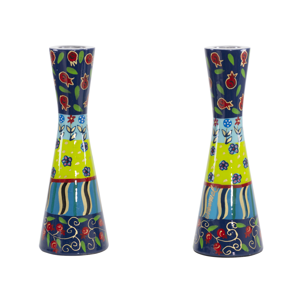 Emanuel Hand Painted Candlesticks Multicolor Layers 7" (EM-CPP3)
