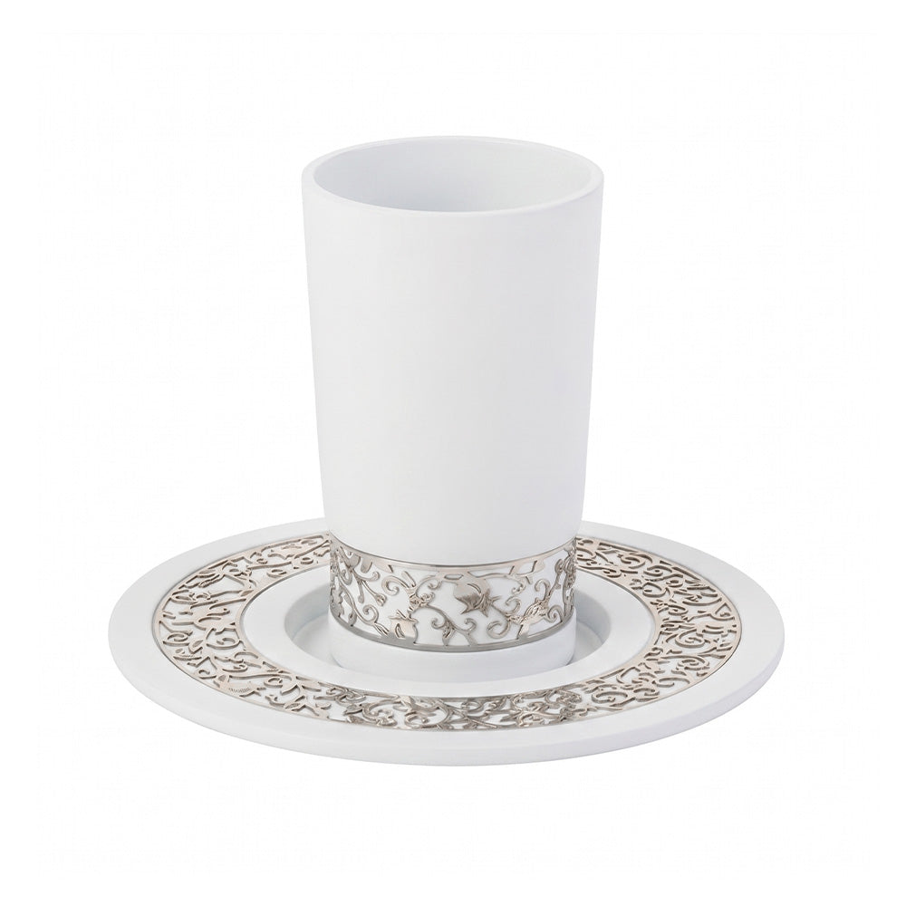 Emanuel Anodized Aluminum Kiddush Cup with Lace Design (EM-CUJ)