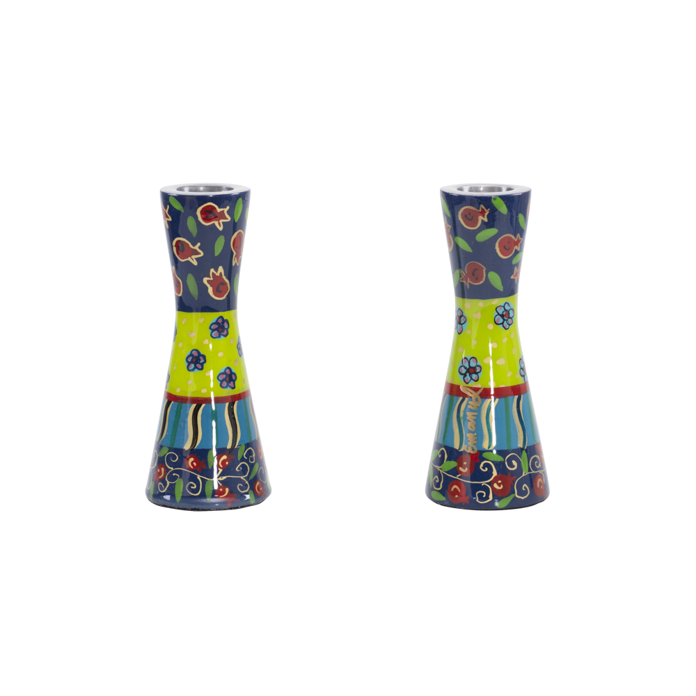 Emanuel Hand Painted Candlesticks Multicolor Layers 4.7" (EM-CXP3)
