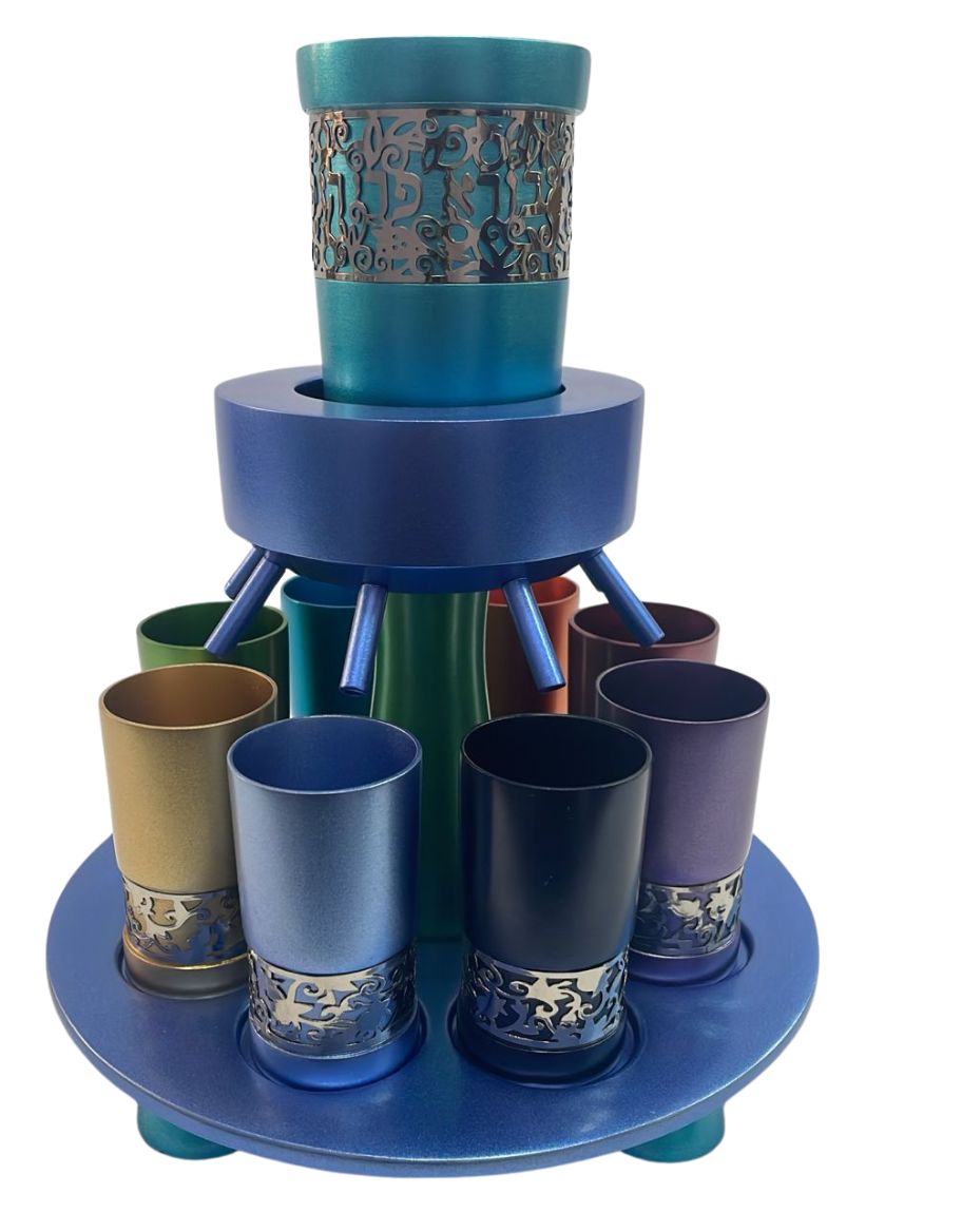 Anodized Kiddush Fountain with Lace (EM-FNB)