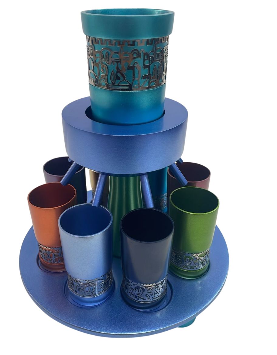Anodized Kiddush Fountain with Lace (EM-FNB)