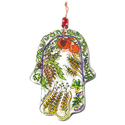 Glass Hamsa- Large 6"x4" (EM-HG)