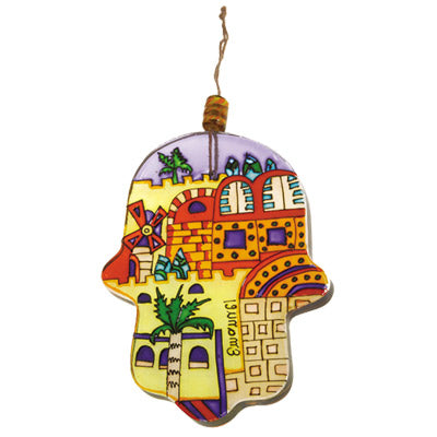 Glass Hamsa- Large 6"x4" (EM-HG)
