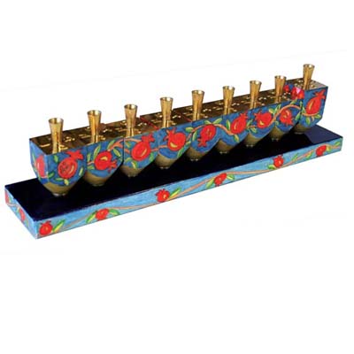 Emanuel Dreidel Menorah Pomegranates (EM-HMD-2)