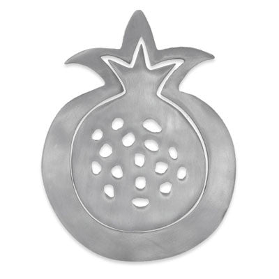 Aluminum Trivet Two Piece Set Pomegranate Shape Silver (EM-MHD1)