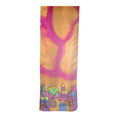 Emanuel Painted Jerusalem Silk Scarf Blue Small 63'x7' (EM-PS)