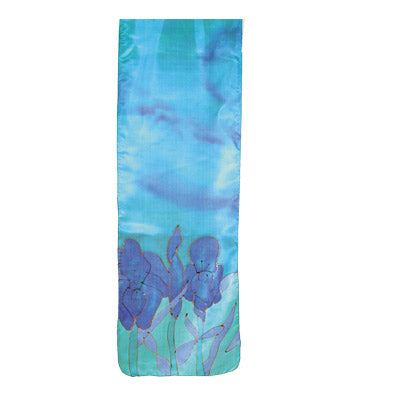 Emanuel Painted Jerusalem Silk Scarf Blue Small 63'x7' (EM-PS)