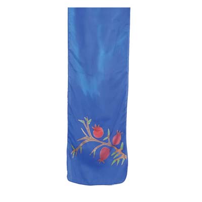 Emanuel Painted Jerusalem Silk Scarf Blue Small 63'x7' (EM-PS)