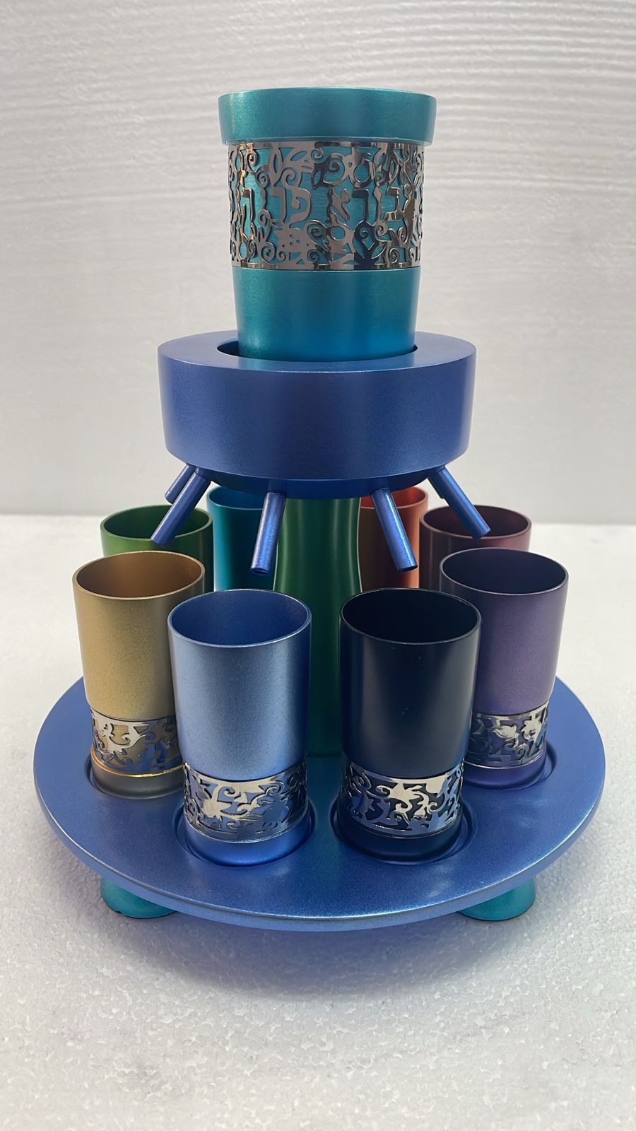 Anodized Kiddush Fountain with Lace (EM-FNB)