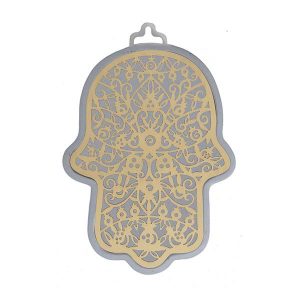 Emanuel Anodized Aluminum Hamsa with Pomegranate Cutout (EM-HLH1)