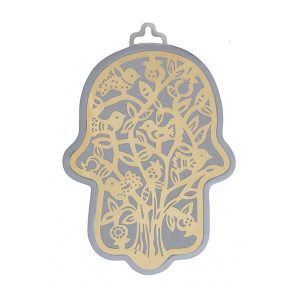 Emanuel Anodized Aluminum Hamsa with Tree Cutout (EM-HLH2)