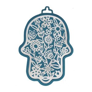 Emanuel Anodized Aluminum Hamsa with Flower Cutout (EM-HLH3)