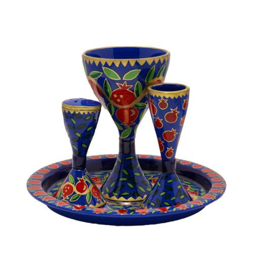 Yair Emanuel Hand Painted Havdalah Set -Pomegranate (EM-HVP5)