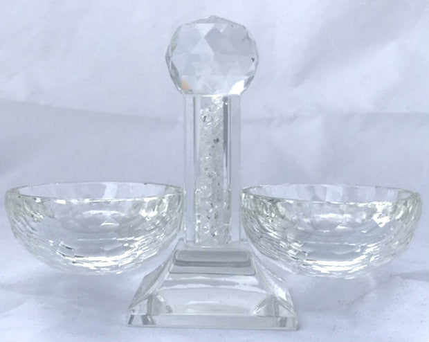 Karshi Crystal Salt & Pepper Dish with Beads(MC-5824)