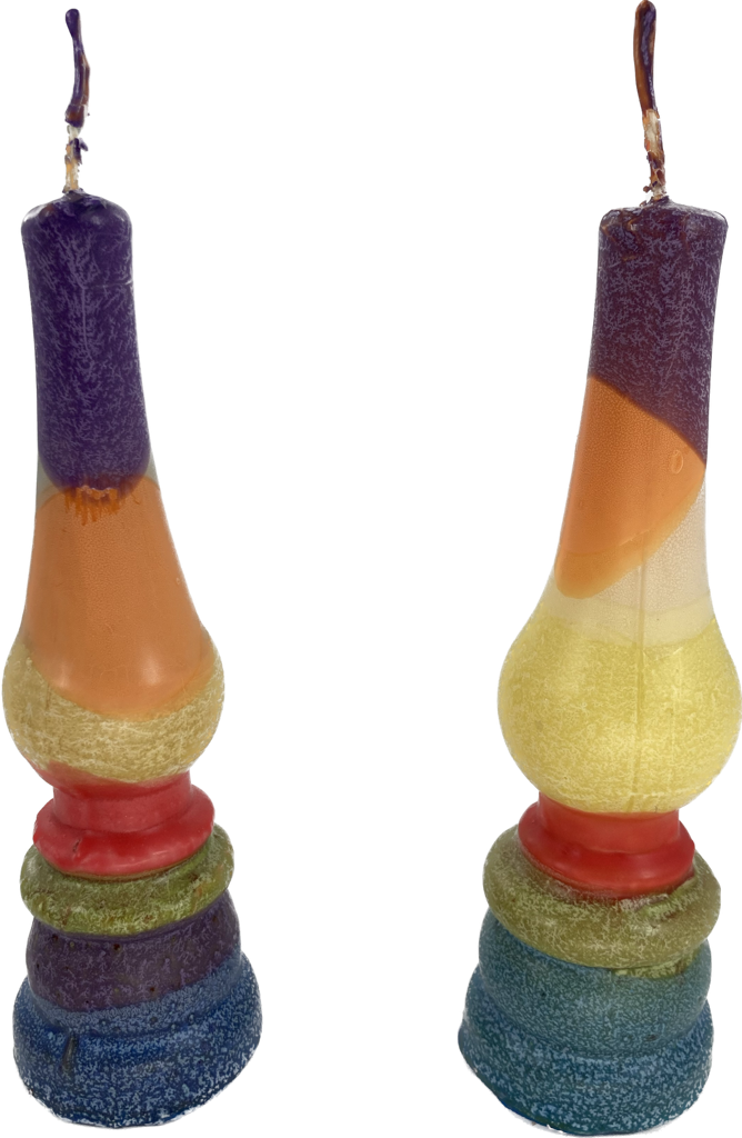 Torch Shape Havdallah Candle Triangle Color Design (Asst. Colors) (HV-HMCTC)