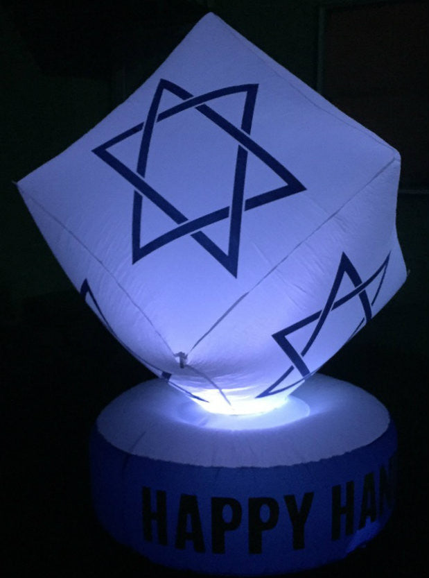 Inflatable Star of David Cube Decoration with LED Lights-- 6ft (ID-SC6F)