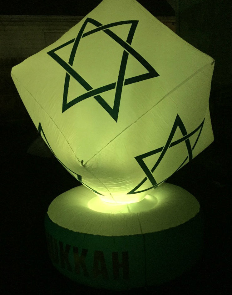 Inflatable Star of David Cube Decoration with LED Lights-- 6ft (ID-SC6F)