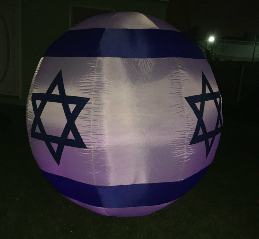 Inflatable Star of David Ball Decoration with LED Lights-- 6ft (ID-SB6F)