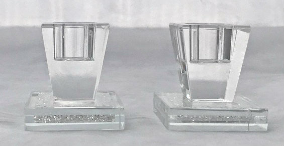 Square Crystal Candle Sticks with Stones (CS-X2591B)