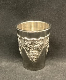 Silver Plate Kiddush Cup W/Plate (KC-AVI101N)