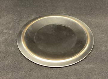 Stainless Steel Kiddush Cup W/Plate - Gold Stripe (KC-AVI109G)