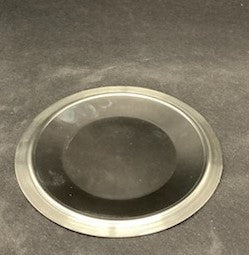 Stainless Steel Kiddush Cup W/Plate - Silver Stripe (KC-AVI109S)