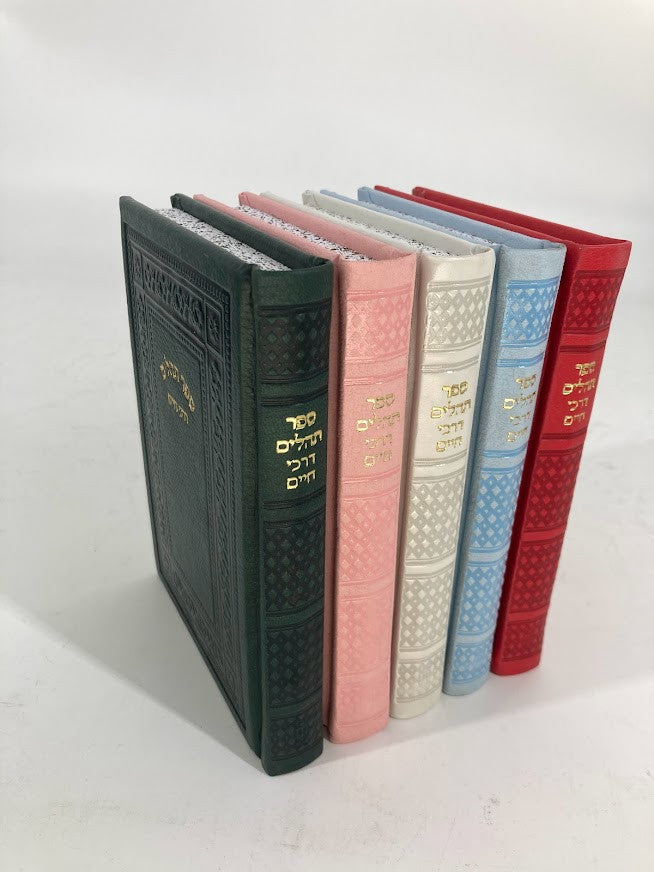 Tehillim Darchei Chaim Hebrew 5"X7" תהילים דרכי חיים עור Slipcased(BK-THDCLT)