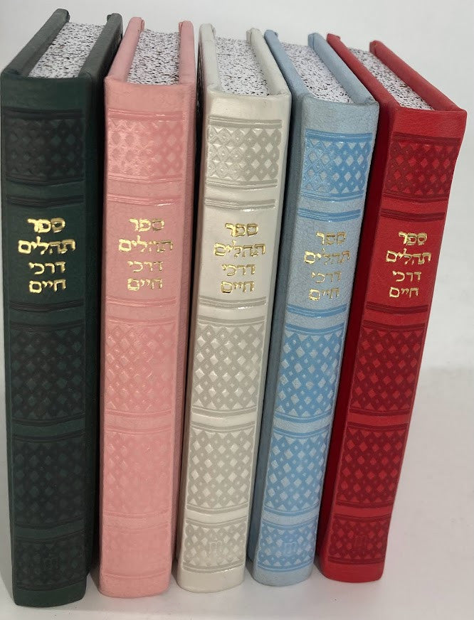 Tehillim Darchei Chaim Hebrew 5"X7" תהילים דרכי חיים עור Slipcased(BK-THDCLT)