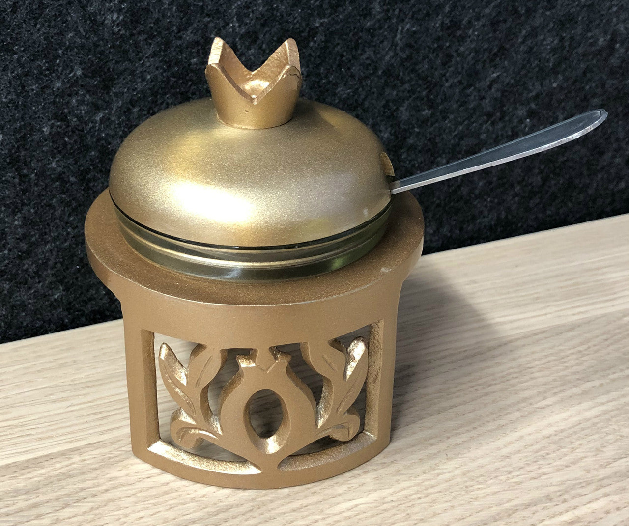 Gold Pomegranate Honey Dish (HD-X3588Z)