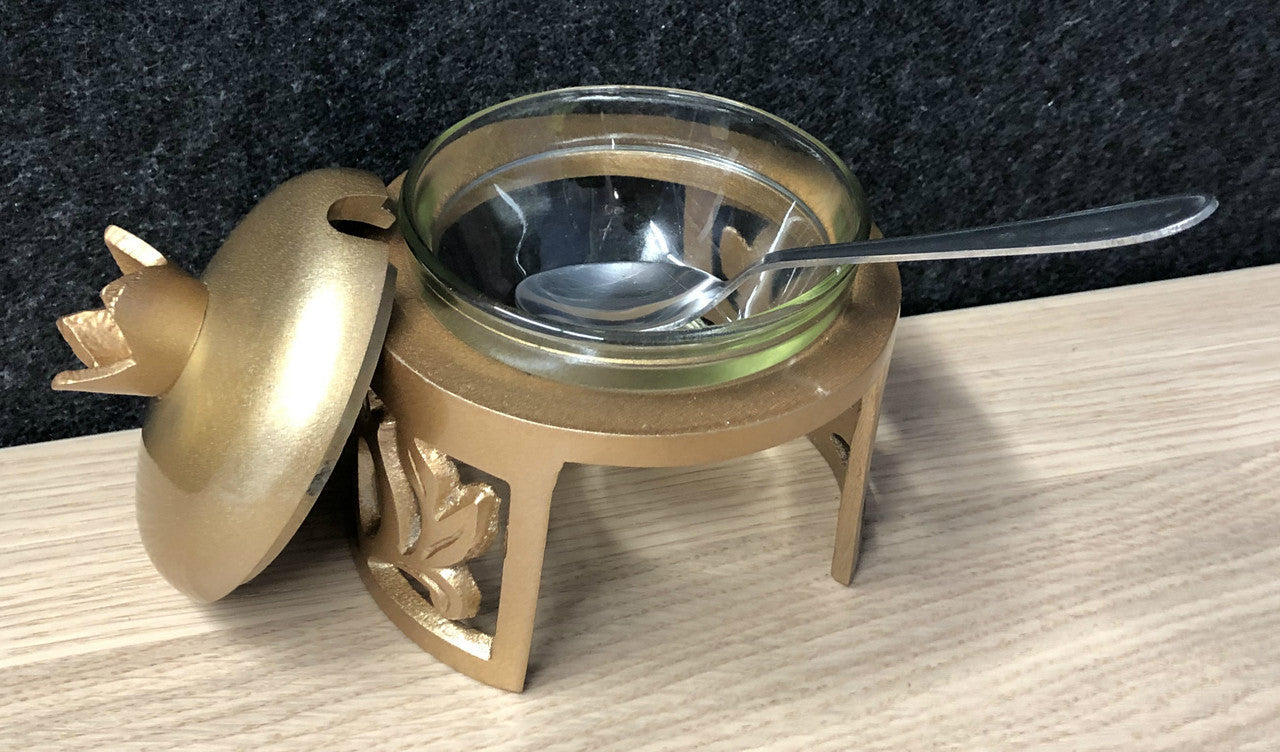 Gold Pomegranate Honey Dish (HD-X3588Z)