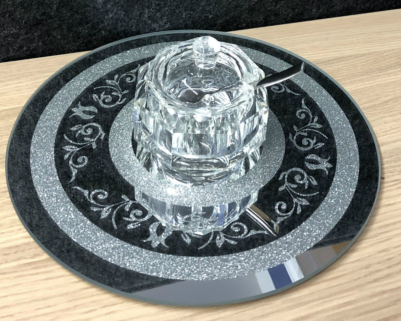 Honey Dish on Mirror Tray (HD-X2998)
