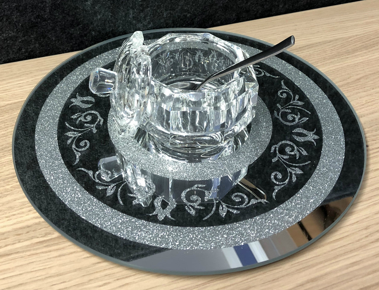 Honey Dish on Mirror Tray (HD-X2998)