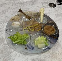 Acrylic Seder Plate By Shira Auman Gold/Silver (P-SHAASP2)